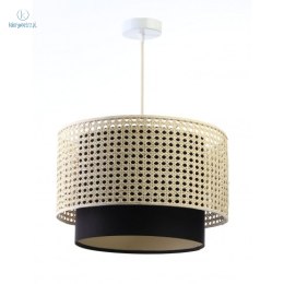 BPS Koncept - rattanowa lampa wisząca boho ROTANG II - czarna