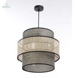 BPS Koncept - rattanowa lampa wisząca boho ROTANG MAY II, beżowa/czarna