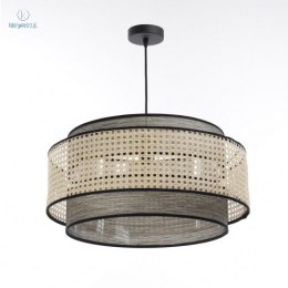 BPS Koncept - rattanowa lampa wisząca boho ROTANG MAY, beżowa/czarna