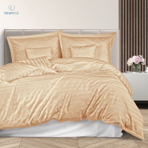 Darymex - Pościel bambusowo-satynowa STRIPE BEIGE 140x200 cm+1x(70x80 cm) z listwą+2x(40x40 cm)