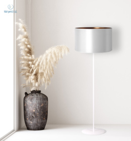 DUOLLA - lampa podłogowa z abażurem CANNES white/gold