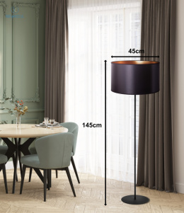 DUOLLA - lampa podłogowa z abażurem CANNES black/gold