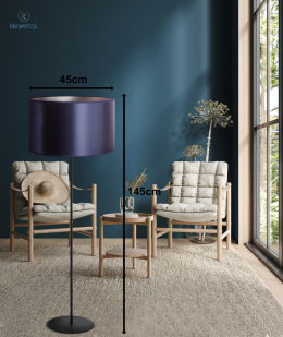 DUOLLA - lampa podłogowa z abażurem CANNES black/silver