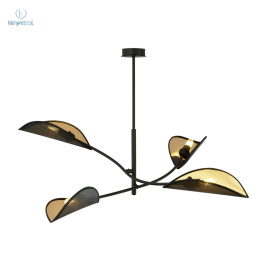 EMIBIG - nowoczesna, designerska lampa sufitowa LOTUS IV black/gold