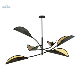 EMIBIG - nowoczesna, designerska lampa sufitowa LOTUS VI black/gold