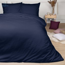 Darymex - Pościel satynowa CIZGILI NAVY BLUE 160x200 cm+2x(70x80 cm)