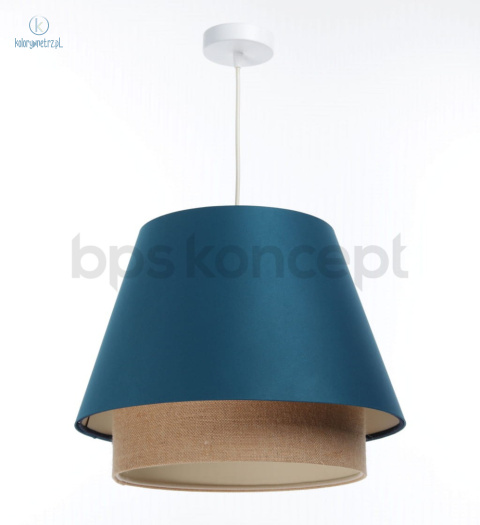 BPS Koncept - lampa wisząca z abażurem boho juta SENSEI II, niebieski