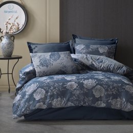 Darymex - Pościel bawełniana FLORY BLUE, 220x200 cm+2x(70x80 cm) COTTONLOVE JACQUARD