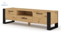 BIM FURNITURE - nowoczesna, loftowa szafka RTV stojąca NUKA-160, 160x48 cm - dąb artisan