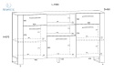 BIM FURNITURE - nowoczesna/loftowa komoda NUKA C, 155x87 cm - dąb artisan