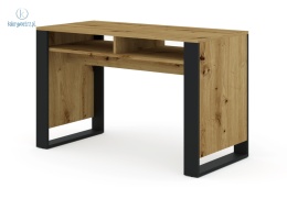 BIM FURNITURE - nowoczesne, loftowe biurko MONDI ARTISAN, 120x55 cm, kolor dąb artisan