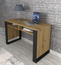 BIM FURNITURE - nowoczesne, loftowe biurko MONDI ARTISAN, 120x55 cm, kolor dąb artisan