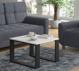 BIM FURNITURE - nowoczesny/loftowy stolik kawowy NUKA 60, 60x60 cm kolor biały mat