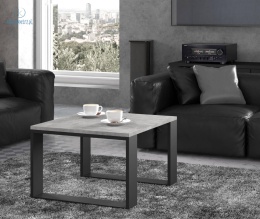 BIM FURNITURE - nowoczesny/loftowy stolik kawowy NUKA 60, 60x60 cm kolor jasny beton