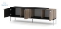 BIM FURNITURE - nowoczesna, duża szafka RTV stojąca TOLEDO 190-4D, 190x61 cm - kolor dąb flagstaff/czarny mat