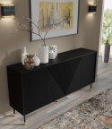 BIM FURNITURE - nowoczesna elegancka komoda WOODY 180-4D, 180x88 cm - kolor czarny mat