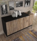 BIM FURNITURE - nowoczesna komoda TOLEDO 143-3D, 143x86 cm - kolor dąb flagstaff/czarny mat