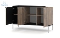 BIM FURNITURE - nowoczesna komoda TOLEDO 143-3D, 143x86 cm - kolor dąb flagstaff/czarny mat