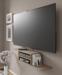 BIM FURNITURE - nowoczesna, wisząca półka RTV pod telewizor DEDAL, 90x20 cm - dąb sonoma