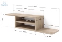 BIM FURNITURE - nowoczesna, wisząca półka RTV pod telewizor DEDAL, 90x20 cm - dąb sonoma