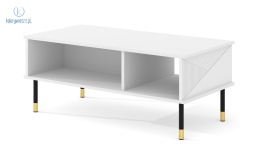 BIM FURNITURE - nowoczesny stolik kawowy WOODY, 110x55 cm, kolor biały mat