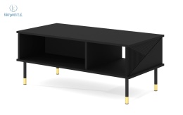 BIM FURNITURE - nowoczesny stolik kawowy WOODY, 110x55 cm, kolor czarny mat