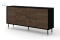 BIM FURNITURE - nowoczesna elegancka komoda SHERWOOD 180-4D FREZ, 180x89 cm - kolor czarny mat/catania