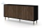 BIM FURNITURE - nowoczesna elegancka komoda WOODY 180-4D, 180x88 cm - kolor czarny mat/dąb catania