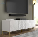 BIM FURNITURE - nowoczesna elegancka szafka RTV SURF 200D4, 200x56 cm - kolor biały mat