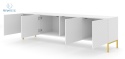 BIM FURNITURE - nowoczesna elegancka szafka RTV SURF 200D4, 200x56 cm - kolor biały mat