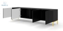 BIM FURNITURE - nowoczesna elegancka szafka RTV WAVE 200D4, 200x56 cm - kolor czarny mat