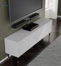 BIM FURNITURE - nowoczesna elegancka szafka RTV WOODY 180-4D, 180x61 cm - kolor biały mat