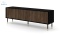 BIM FURNITURE - nowoczesna elegancka szafka RTV WOODY 180-4D, 180x61 cm - kolor czarny mat/dąb catania