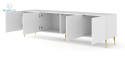 BIM FURNITURE - nowoczesna elegancka szafka RTV RAVENNA DIAMOND CL 200D4, 200x58 cm - kolor biały połysk