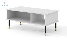 BIM FURNITURE - nowoczesny stolik kawowy SHERWOOD, 110x55 cm, kolor biały mat