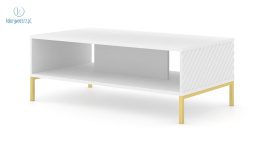 BIM FURNITURE - nowoczesny stolik kawowy SURF, 90x60 cm, kolor biały mat