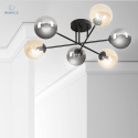 EMIBIG - nowoczesna lampa sufitowa BRENDI 6B-BL MIX 3 czarna/2 kolory