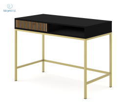 BIM FURNITURE - nowoczesne biurko RAVENNA, 112x78 cm kolor czarny/dąb artisan