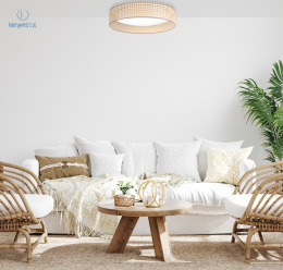 DUOLLA - lampa sufitowa/plafon LED BOHO, 45x10 cm, rattan