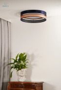 DUOLLA - lampa sufitowa/plafon LED GLAMOUR DUO, 45x10 cm, granatowy/miedziany