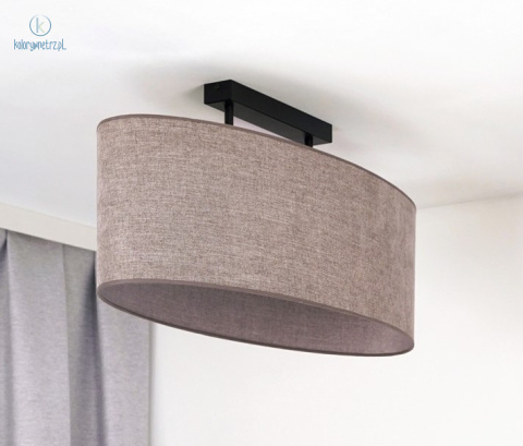 DUOLLA - elegancka lampa sufitowa z abażurem OVAL L, cappuccino