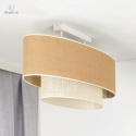 DUOLLA - lampa sufitowa z abażurem OVAL BOHO YUTE, beżowy/biały