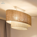 DUOLLA - lampa sufitowa z abażurem OVAL BOHO YUTE, beżowy/biały