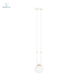 EMIBIG - lampa wisząca w stylu glamour GLAM 1 WHITE/OPAL, biała