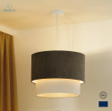 DUOLLA - nowoczesna lampa wisząca z abażurem CORDUROY DOUBLE, 40x30 cm brąz/ecru