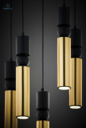 JUPITER - nowoczesna lampa sufitowa ALAS P5 GOLD/BLACK, złota/czarna