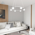 EMIBIG - nowoczesna, designerska lampa wisząca STARLIT 6 WHITE - biała