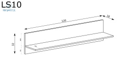 JARSTOL - duża, nowoczesna półka wisząca LINKaSTYLES, 120x32 cm - kolor kaszmir