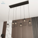 EMIBIG - nowoczesna, designerska lampa wisząca VANDER BLACK 6, czarna